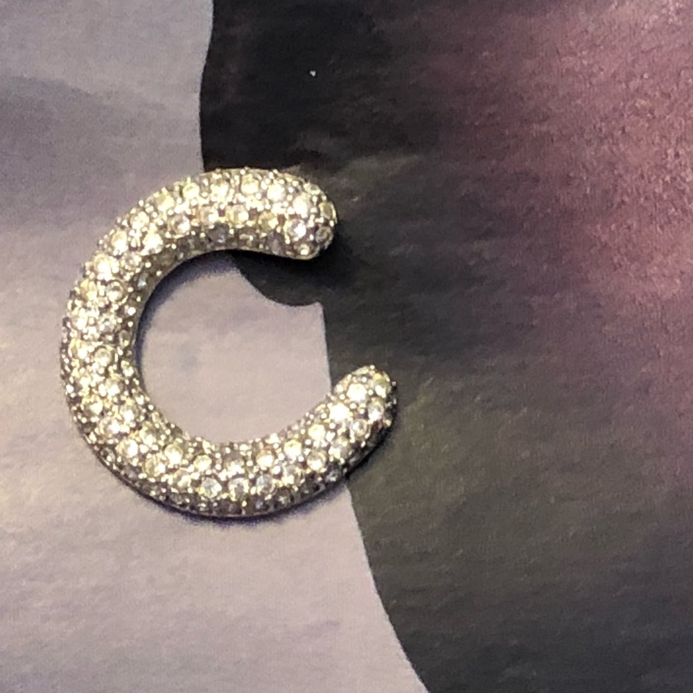 Strass crystals half moon earrings